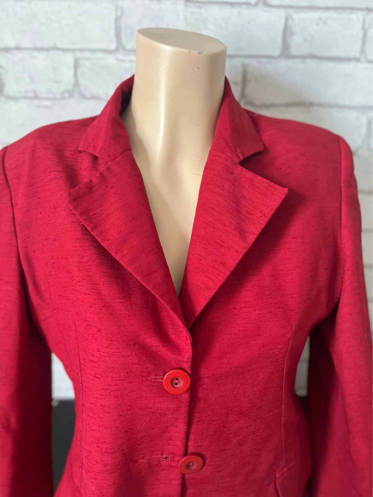 Rode dames blazer satijn - Maat 34 - Elegant & tijdloos – photo 4